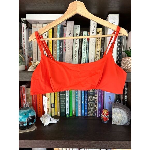 🐿️ NWT Andie Swim The Rockaway Bikini Top In Sire Orange Size XL - Picture 3 of 6